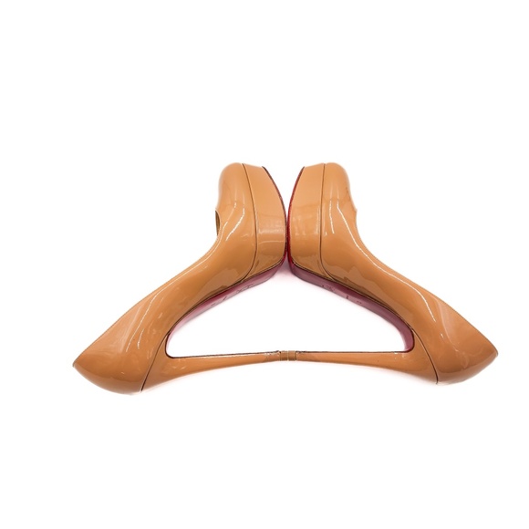 Christian Louboutin Biance 140 Patent Leather Beige Nude Platform Pumps EU 38 - Picture 6 of 10